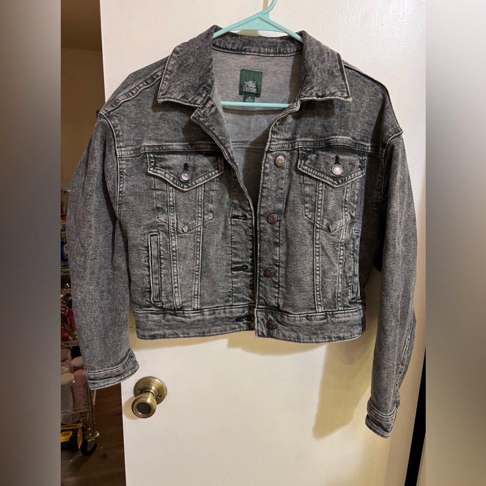 NWOT Wild Fable Charcoal Cropped Jean Jacket